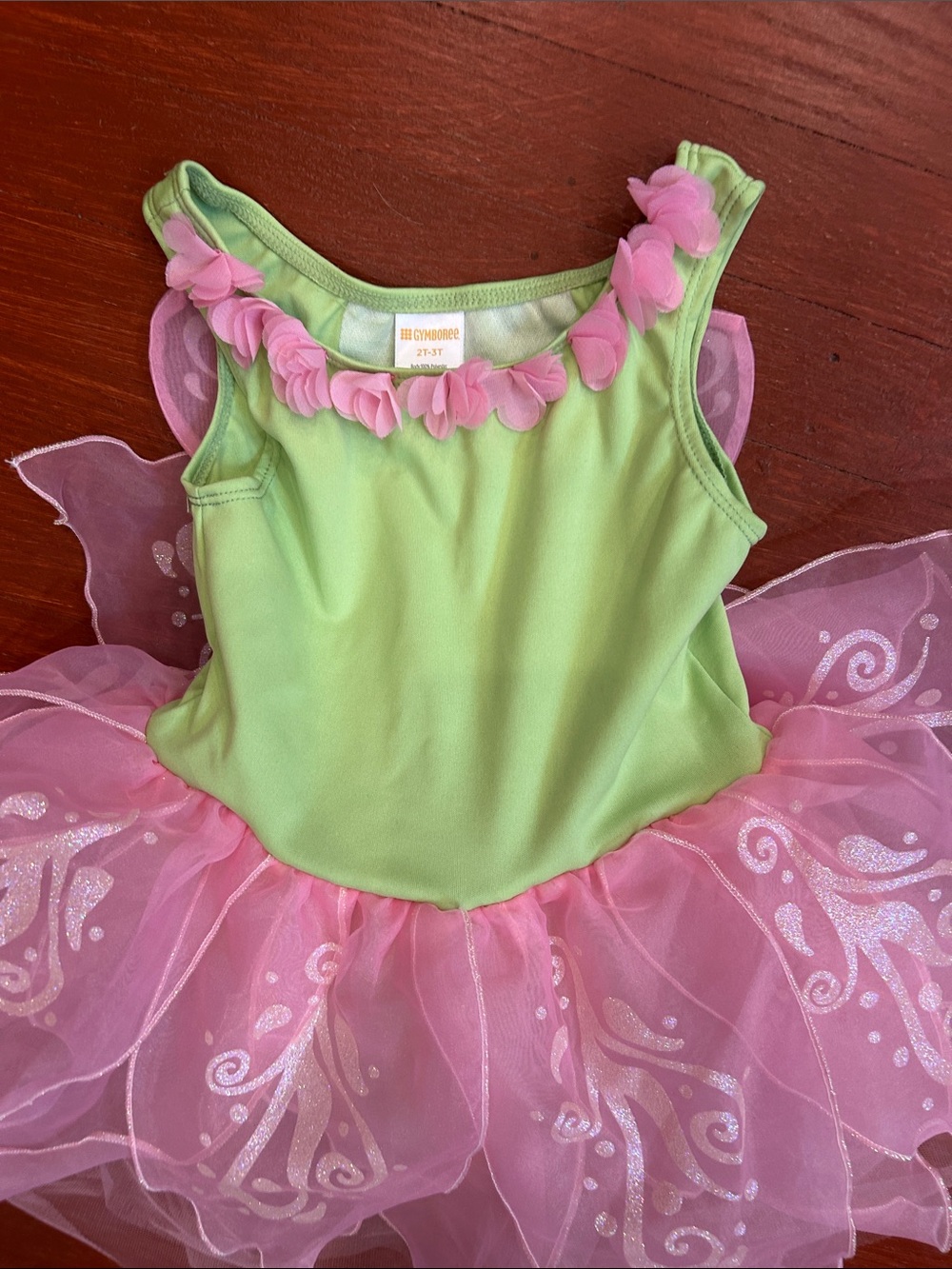 Gymboree Green and Pink Flower Tutu Dress - Picture 8 of 9
